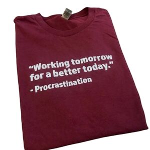 Red Procrastination Graphic T-shirtRed